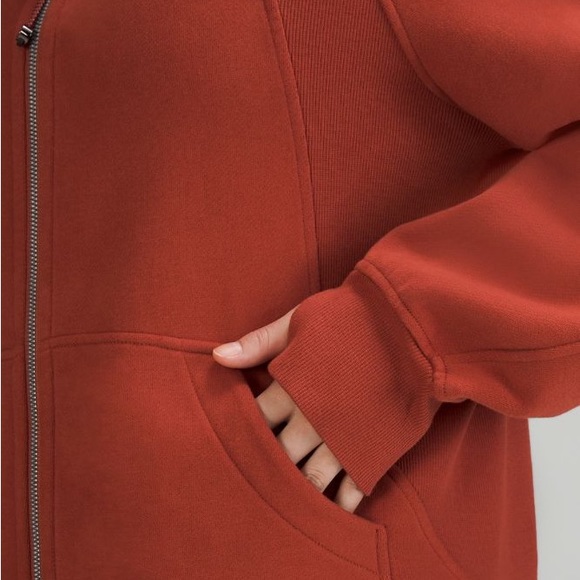 ✨SOLD✨RARE Lululemon Scuba Oversized Full Zip Funnel Neck Cayenne - Picture 10 of 11